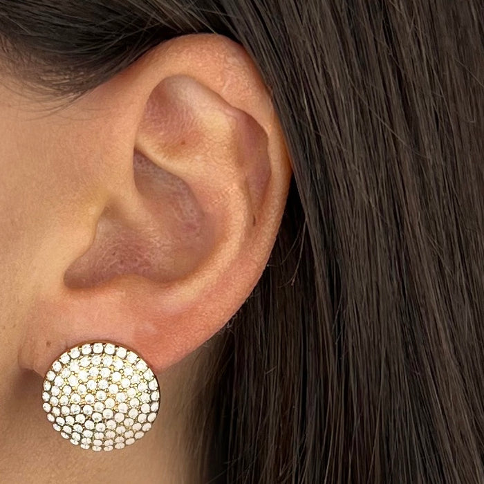 Orecchini Bottone strass