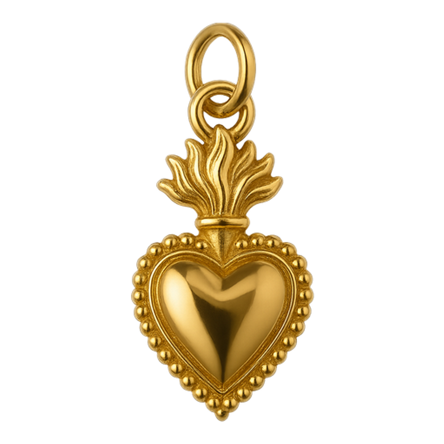Ciondolo Cuore Sacro Grande Oro