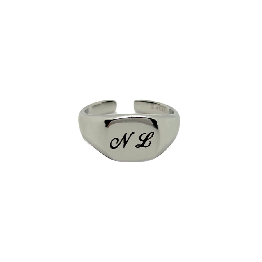 Anello Simple Square Con Incisione - dettaglio