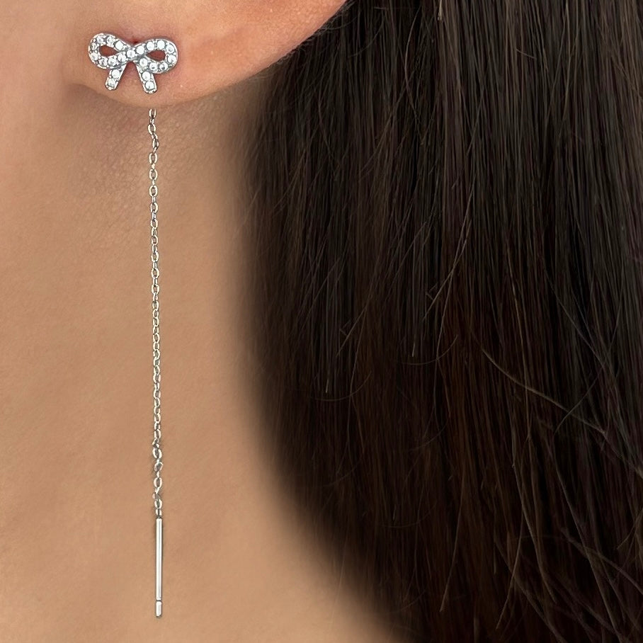 Orecchini Filo fiocchetto pavè (Novità)