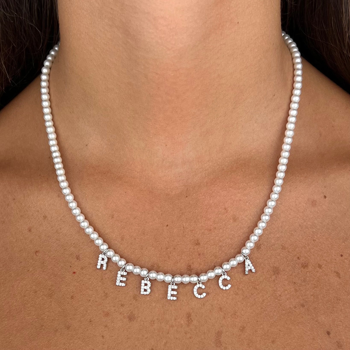 Collana Pearl name pavè - dettaglio