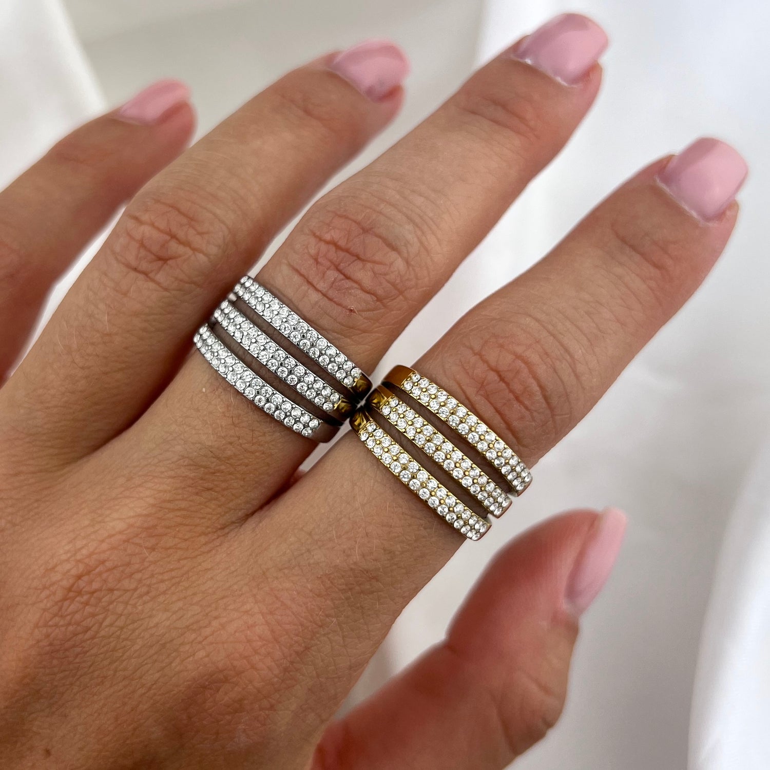 Anello Tripla Fascia Zirconata (Novità)