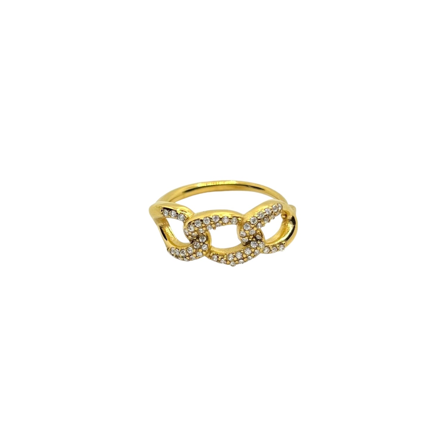 Anillo de cadena pavé