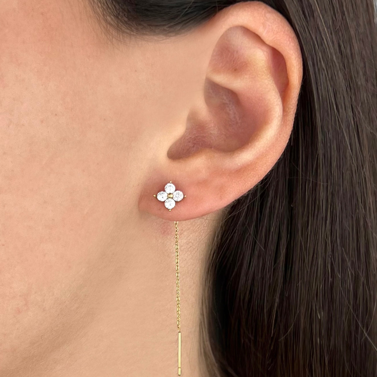 Pendientes de hilo brillante
