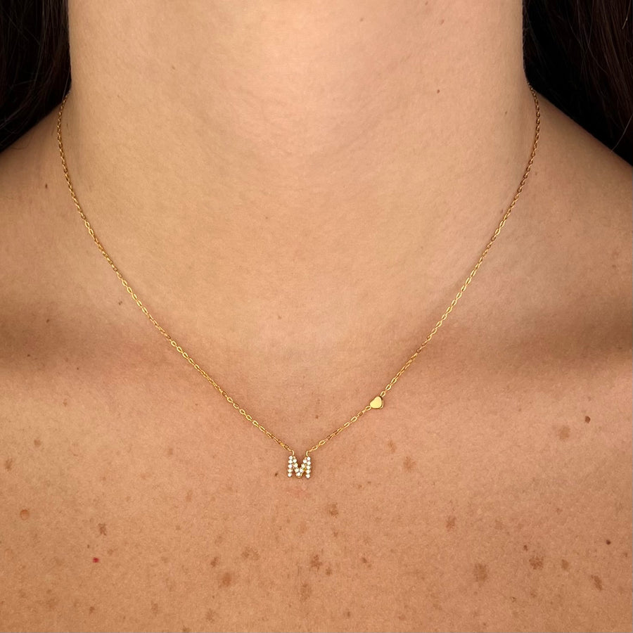 Collana Micro Letter Pavè - dettaglio