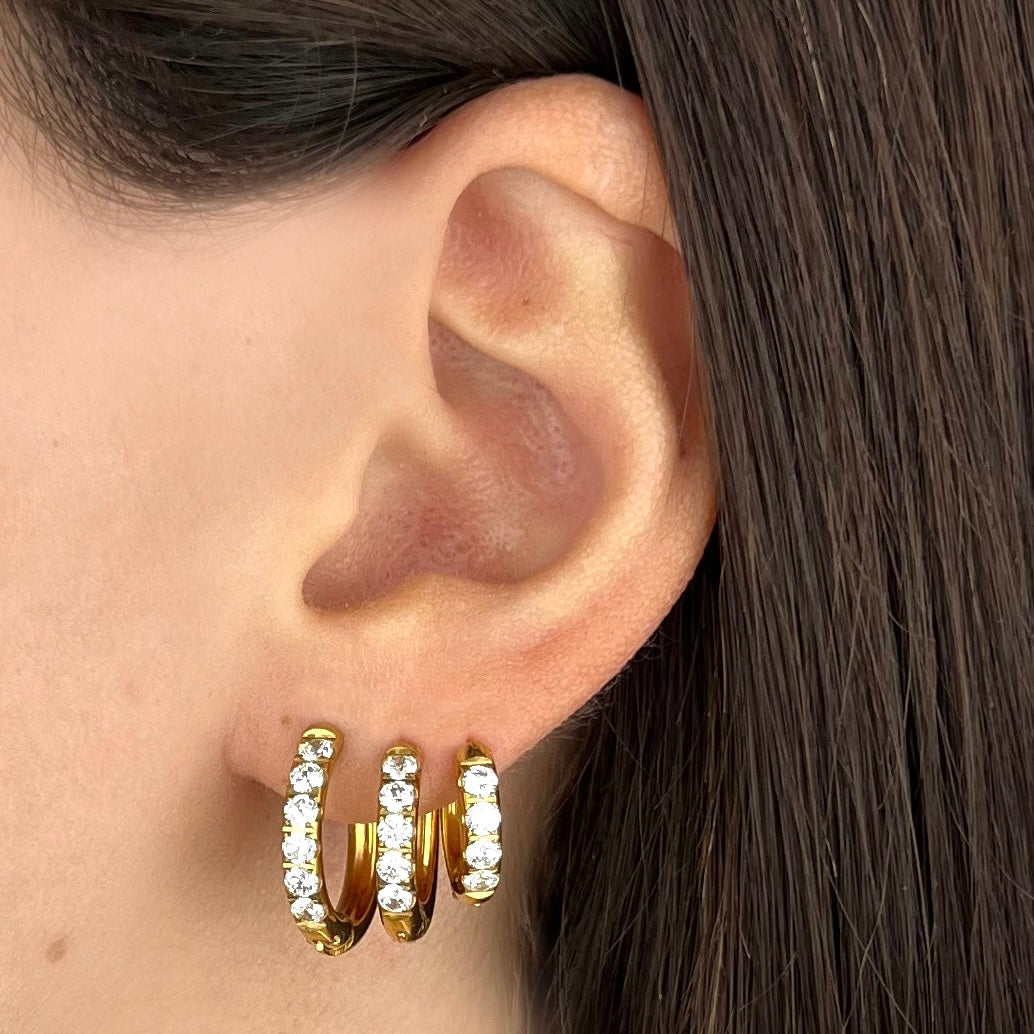 Juego de pendientes con purpurina