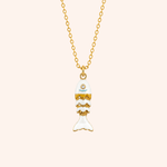 Collana Lucky Fish in oro - vista laterale