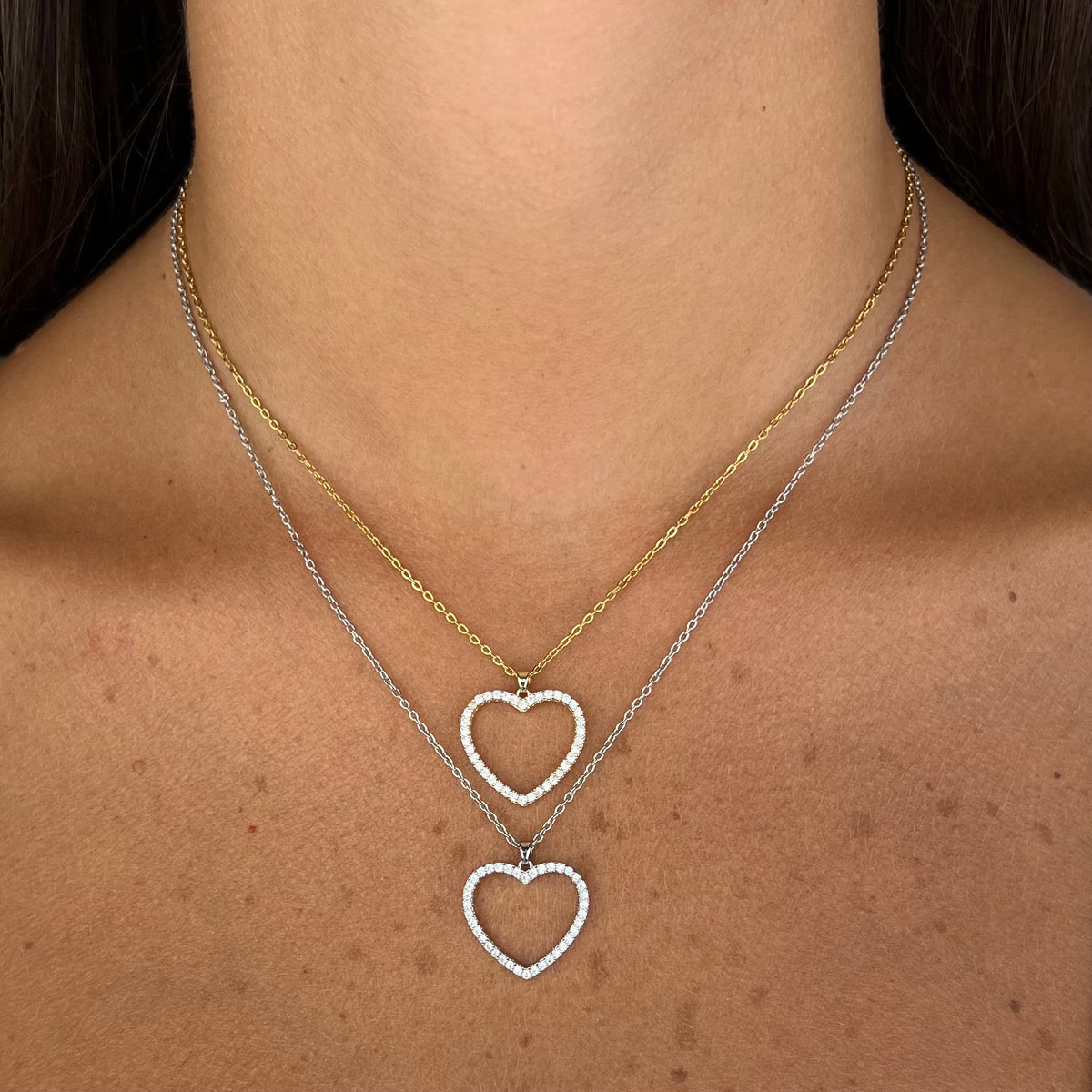 Collana Cuore aperto zirconato