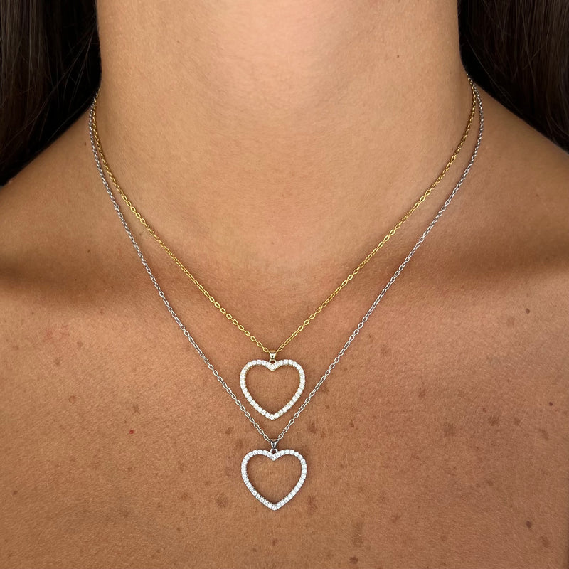 Collana Cuore aperto zirconato