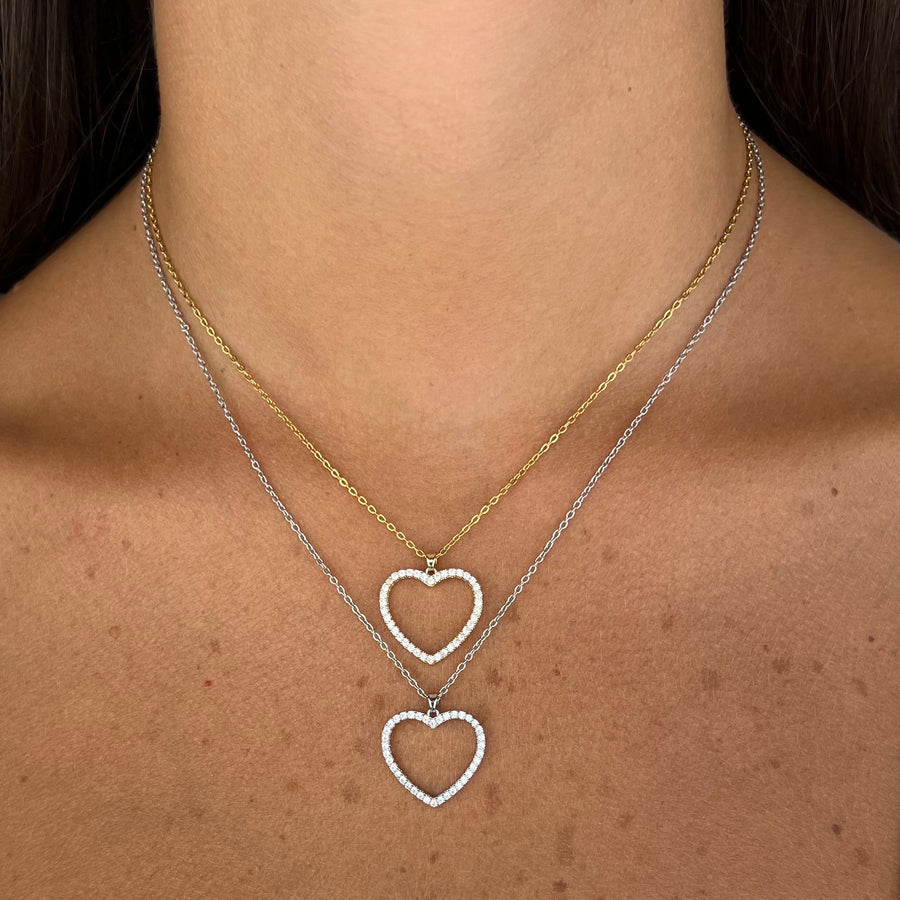 Collana Cuore aperto zirconato