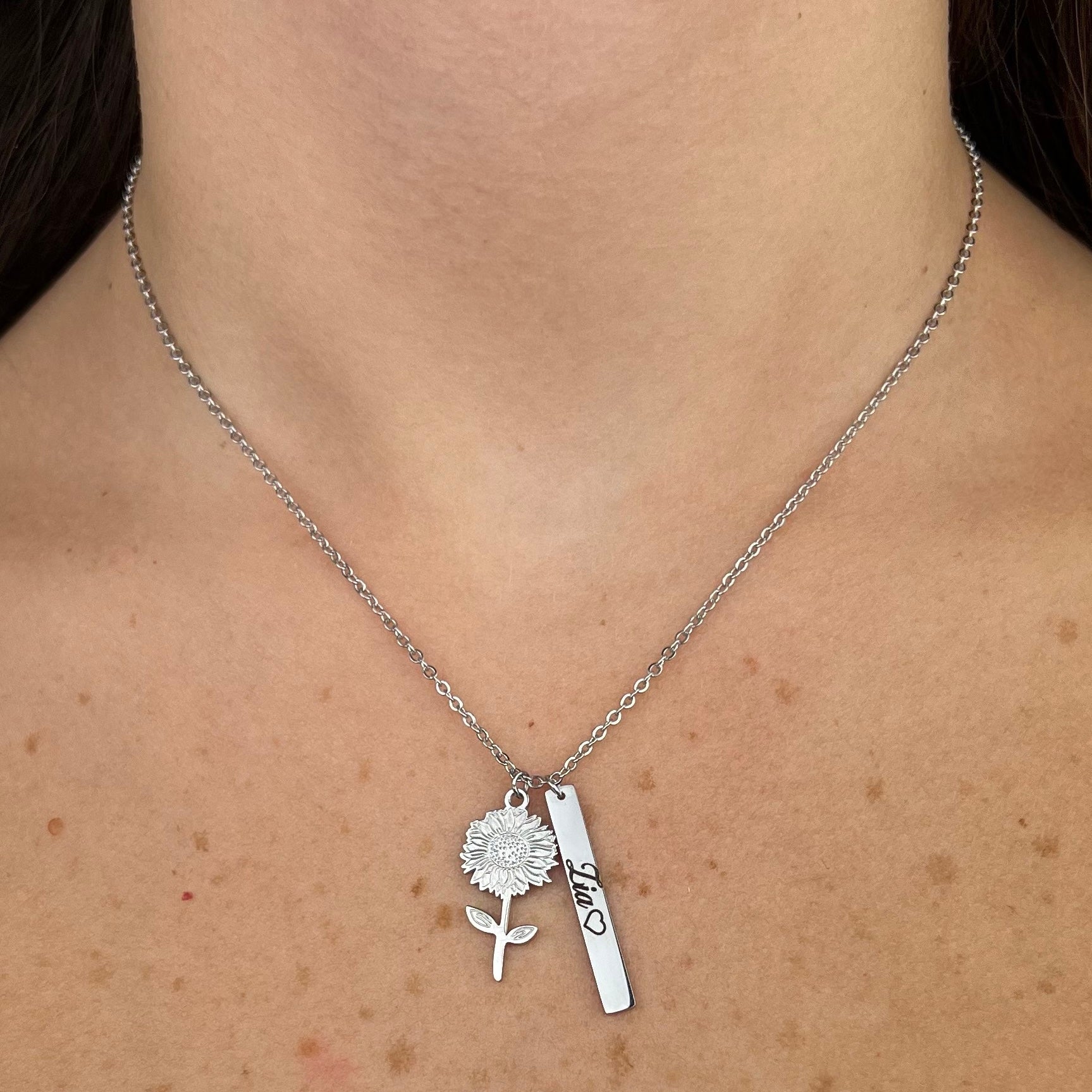 Gleamart Tu Sei Il Mio Sole Keep Going Inspiration Collana Ciondolo Girasole Per Le Donne, Metallo - Foto 8