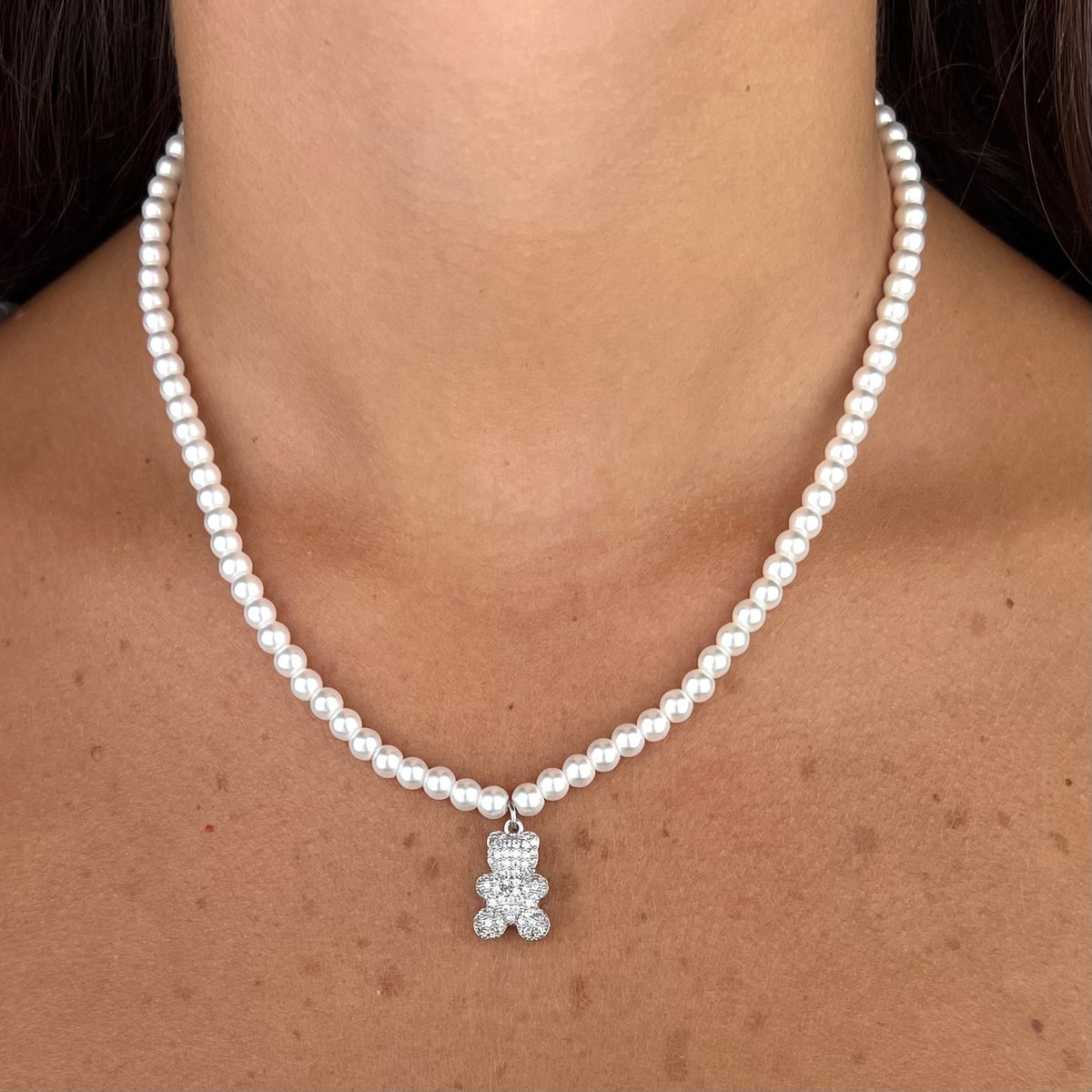 Collana Pearl teddy - vista frontale