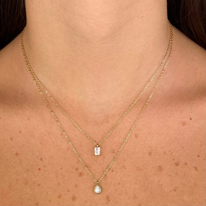 Collana Drop baguette