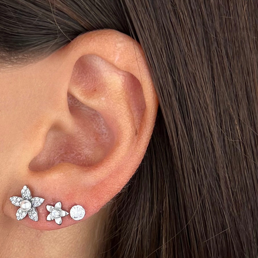 Set Orecchini Flowers Pearly - dettaglio