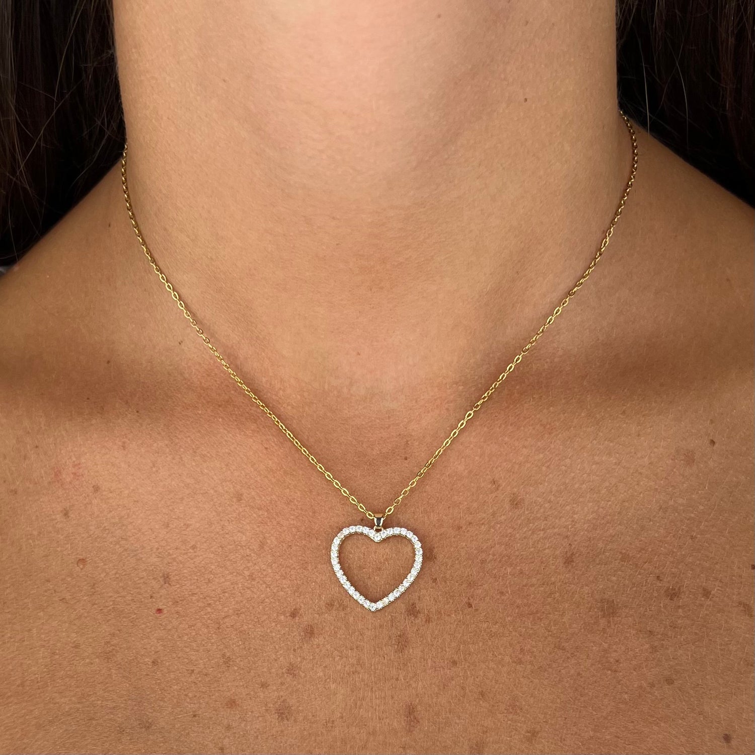Collana Cuore aperto zirconato (Novità)