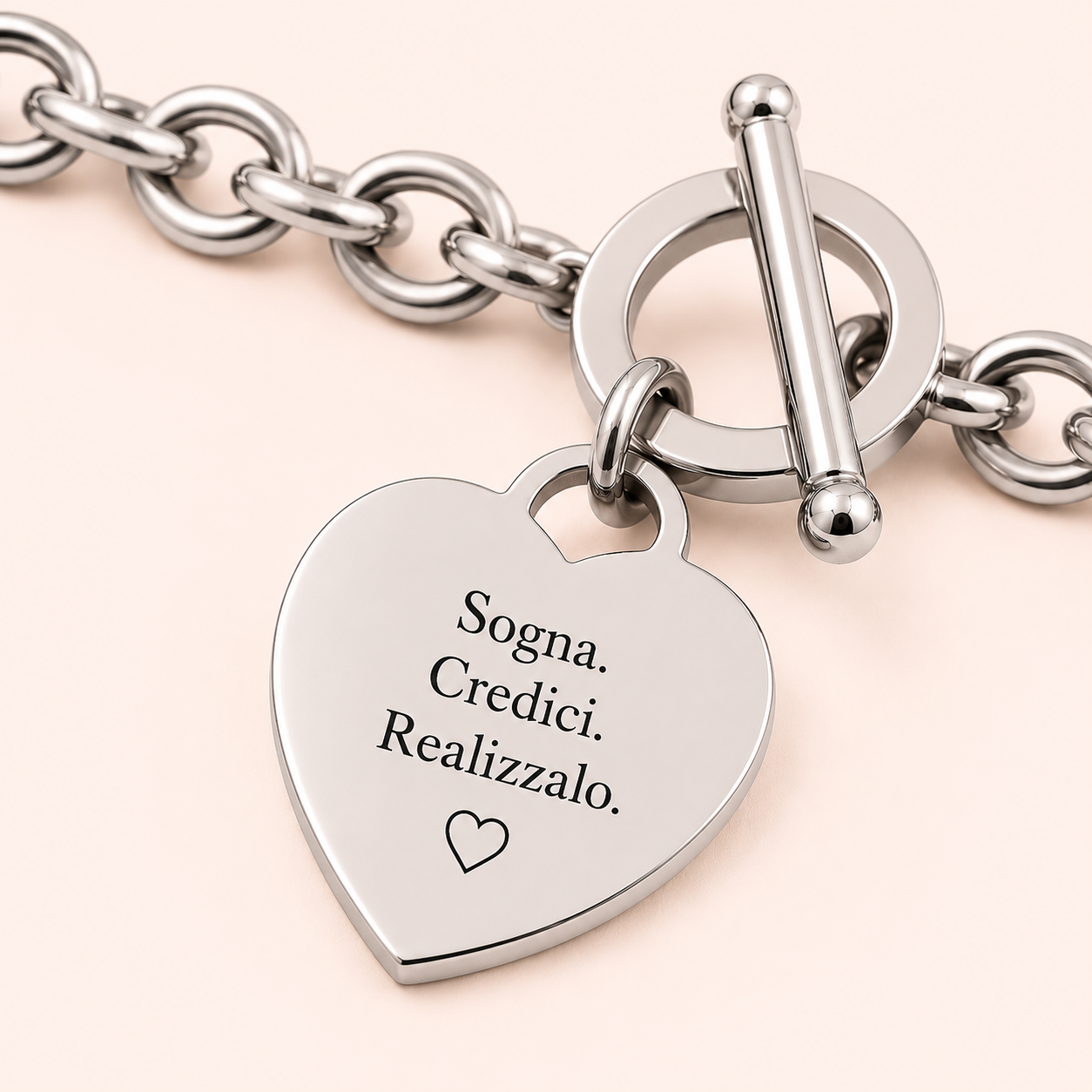 Bracciale Chain Heart con Incisione
