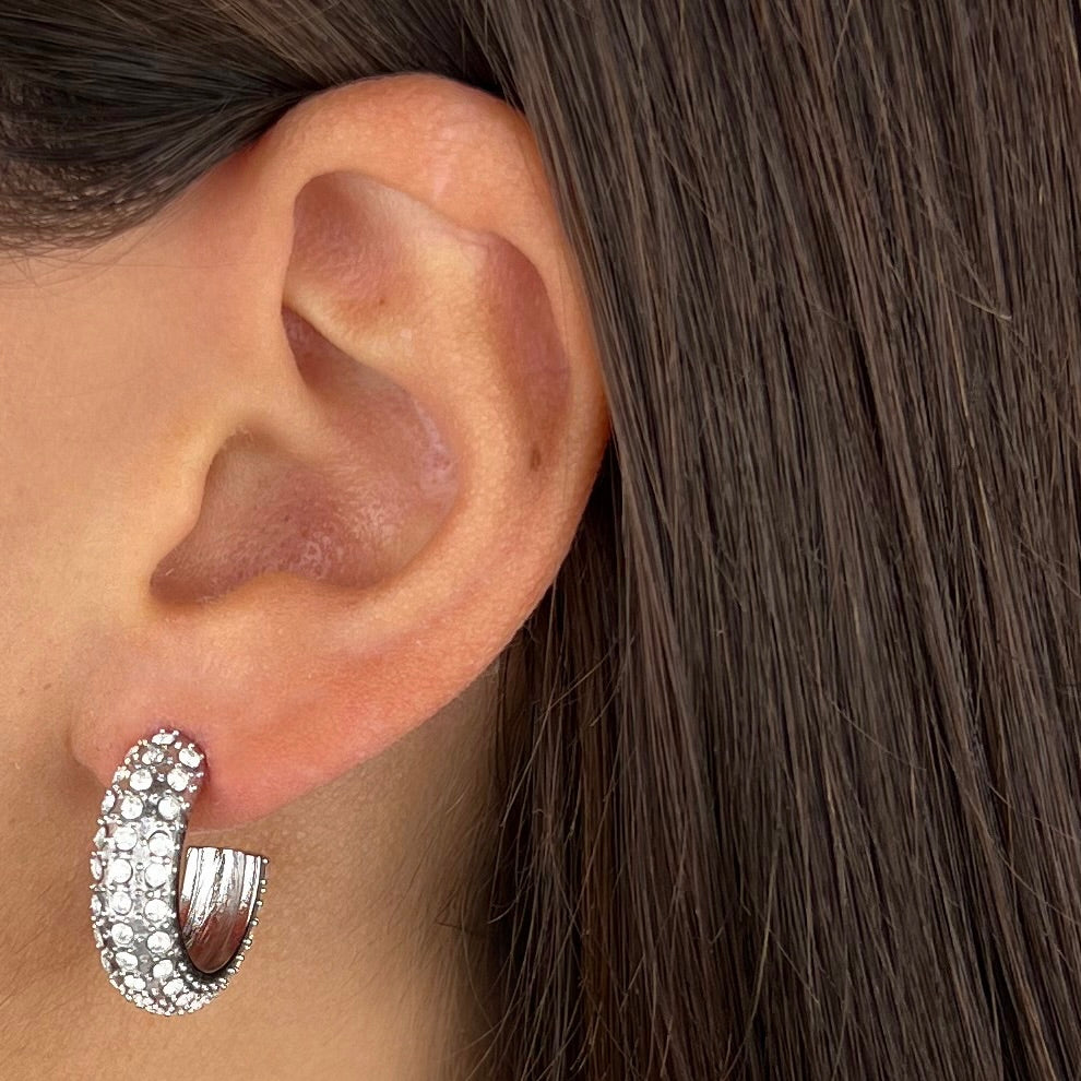 Orecchini Big hoops zircon - dettaglio