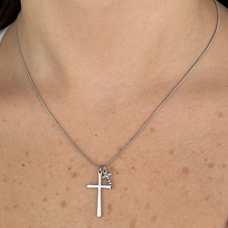 Collana Double Cross - vista laterale