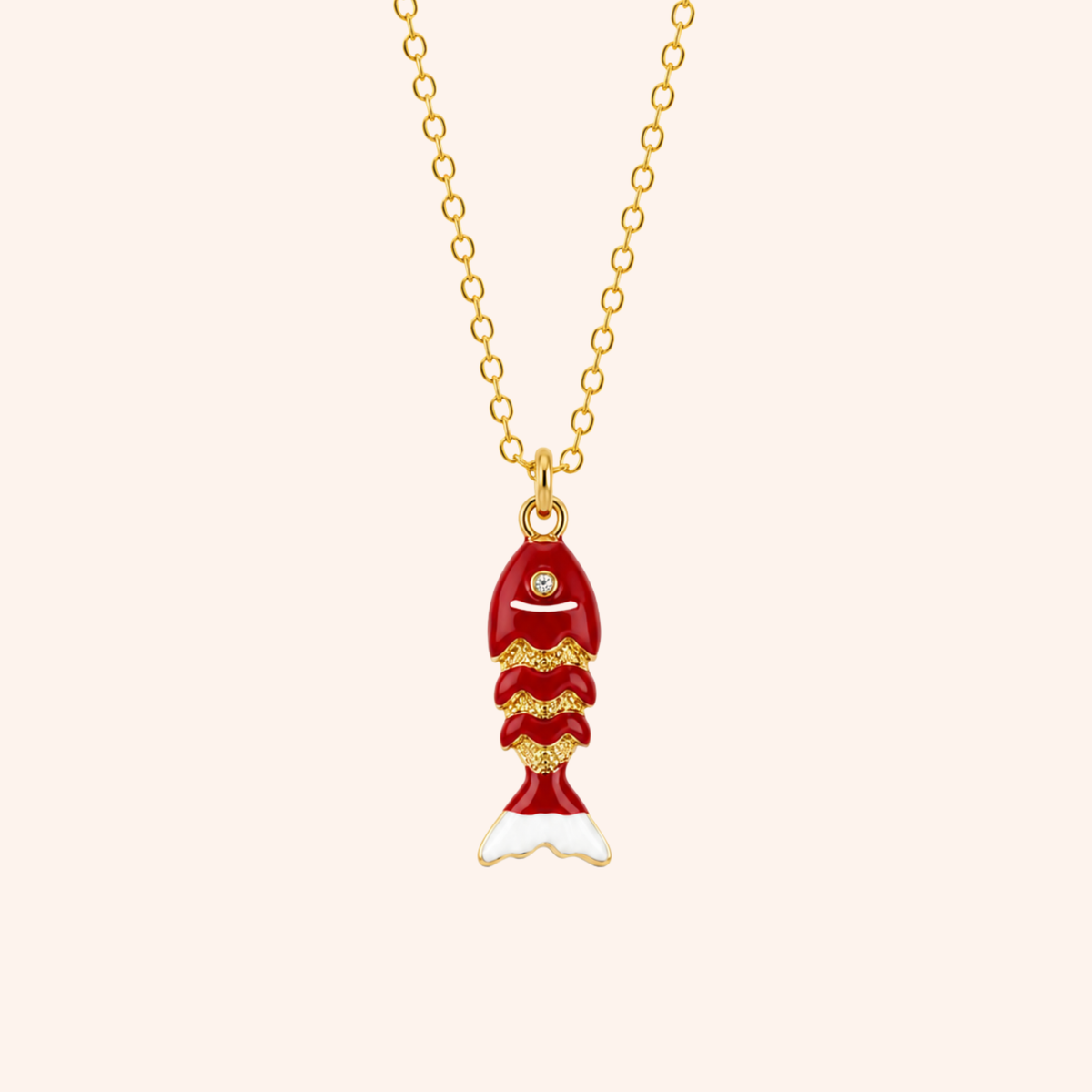 Collana Lucky Fish in oro - dettaglio