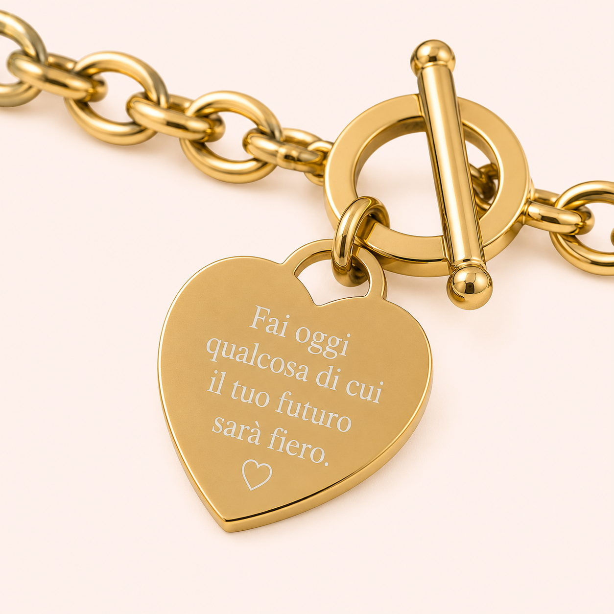 Bracciale Chain Heart con Incisione