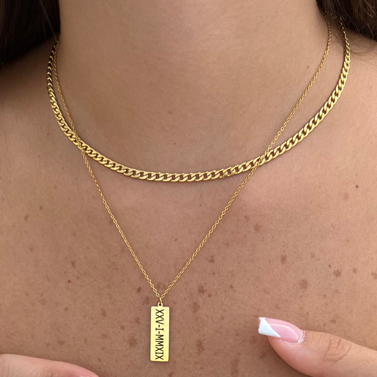 Collana Targhetta Pendente con Incisione - lato