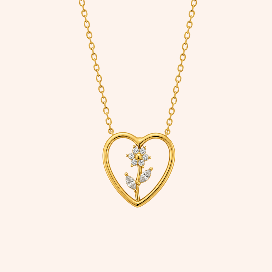 Collana Daisy in oro - vista laterale