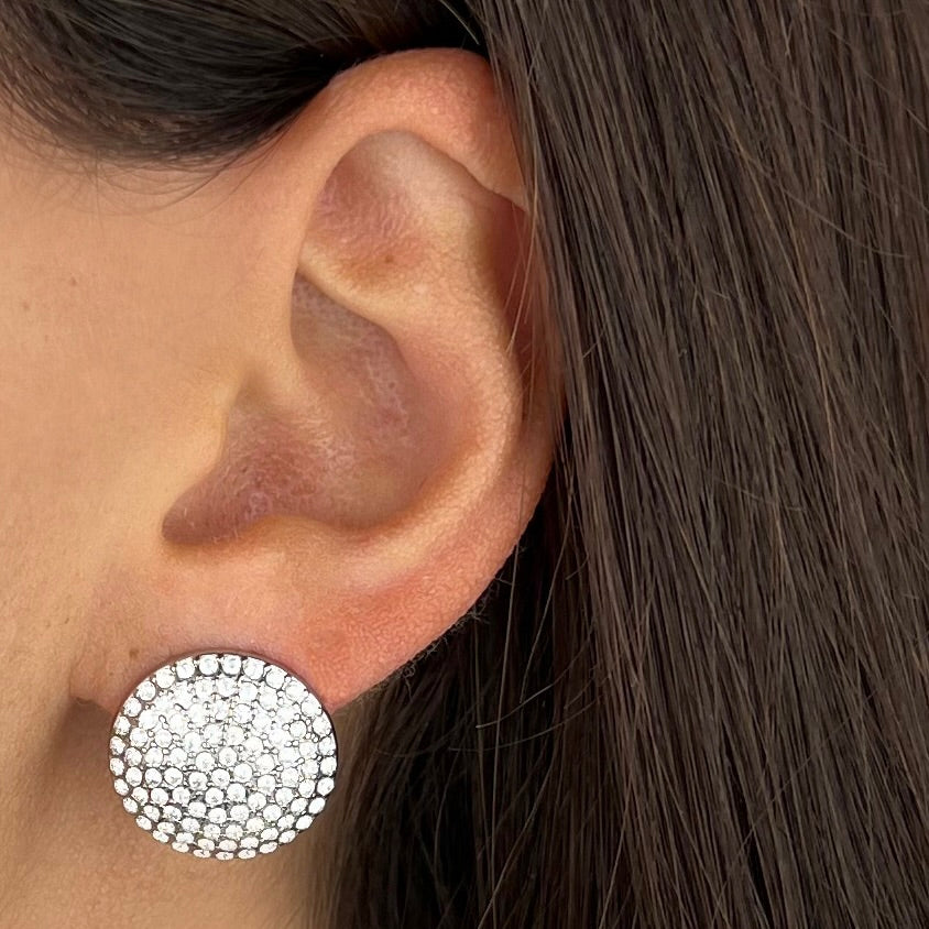 Orecchini Bottone strass - dettaglio