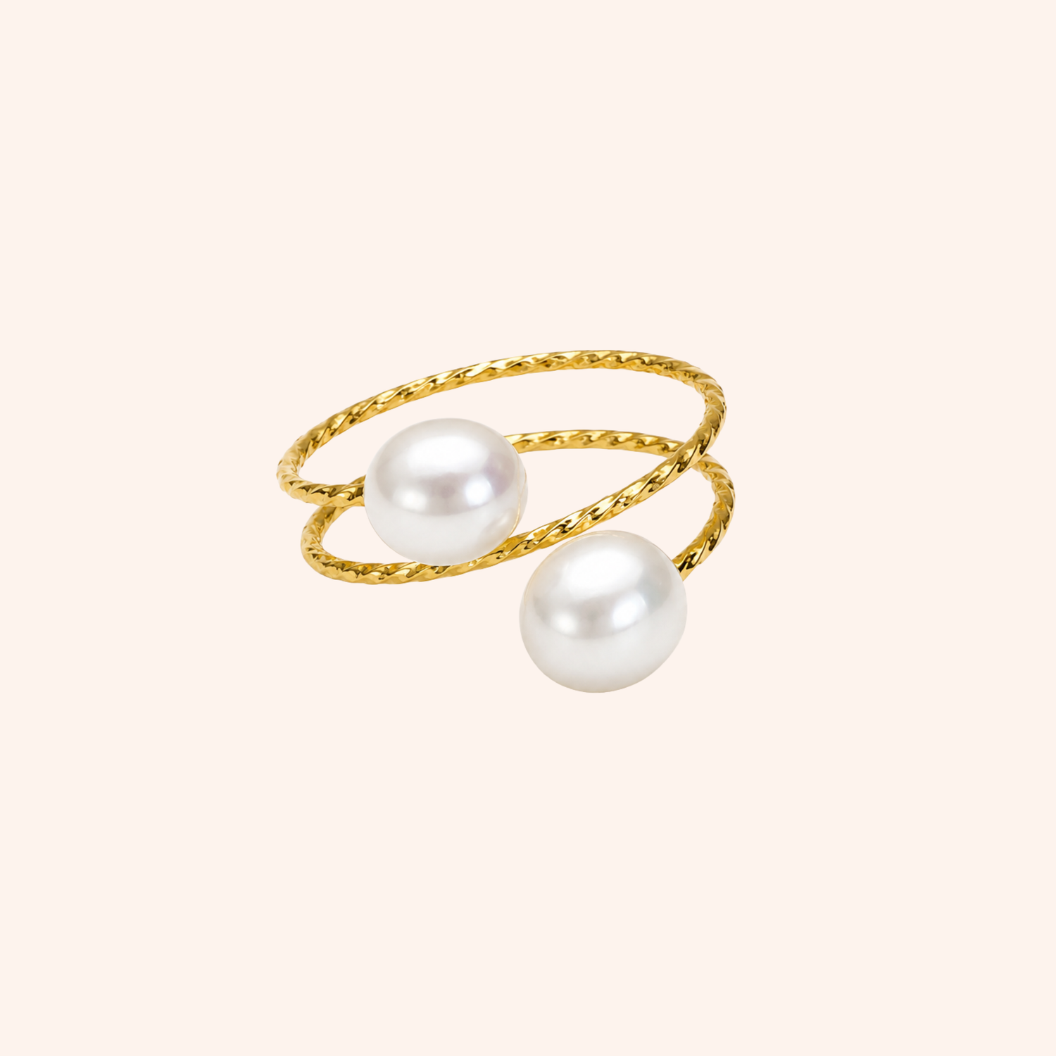 Anello Pearl Twist in oro
