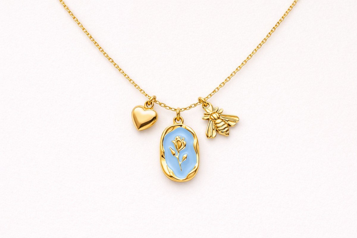 Collana Tulipano in oro - vista frontale