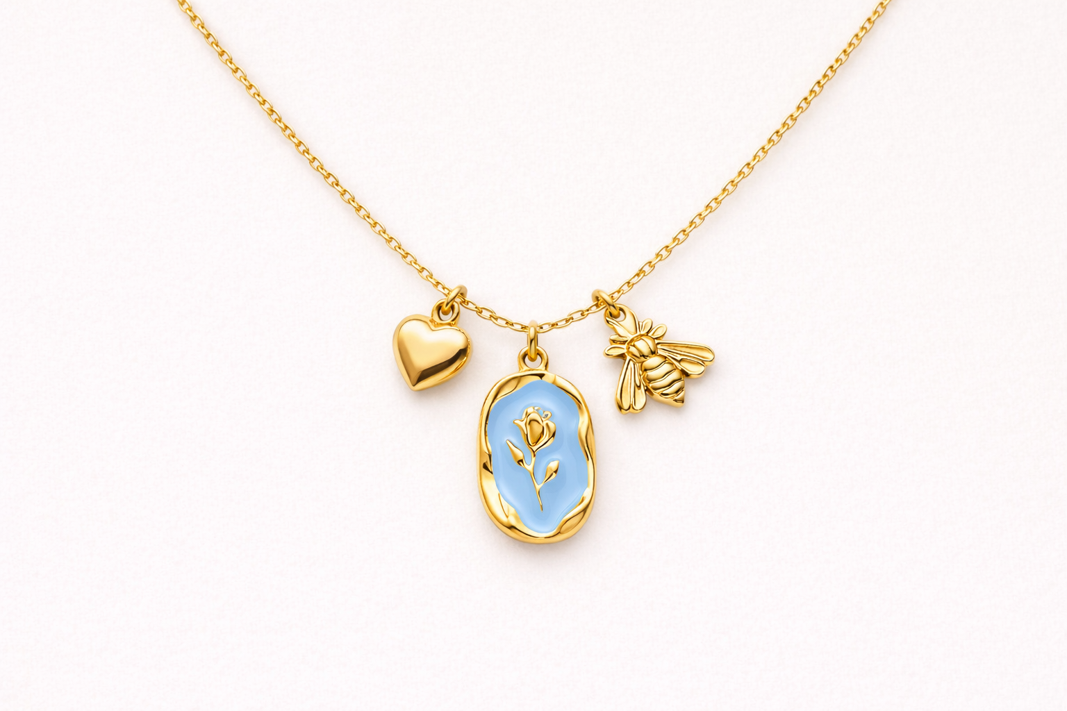 Collana Tulipano in oro - vista frontale