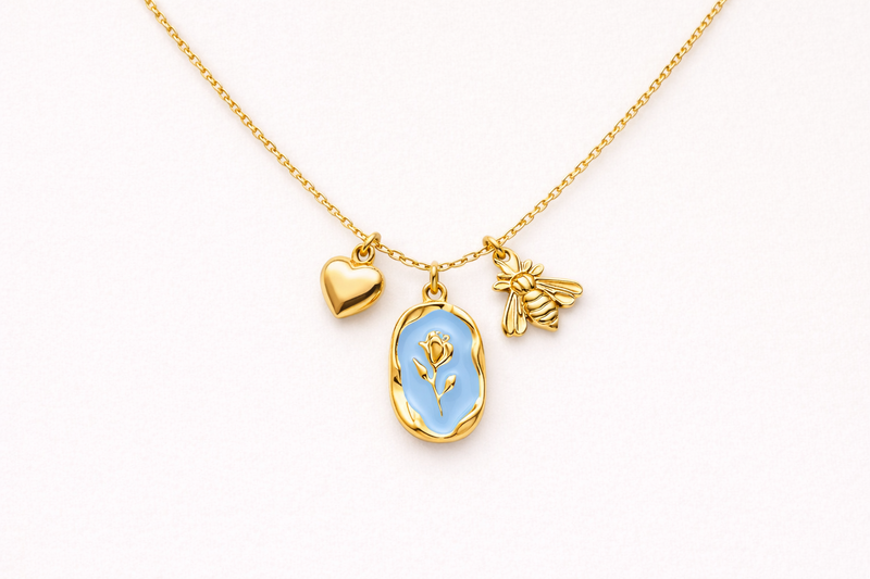 Collana Tulipano in oro - vista frontale
