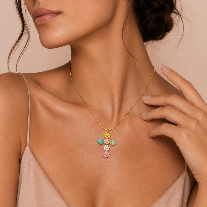 Collana Bloom in oro - vista laterale