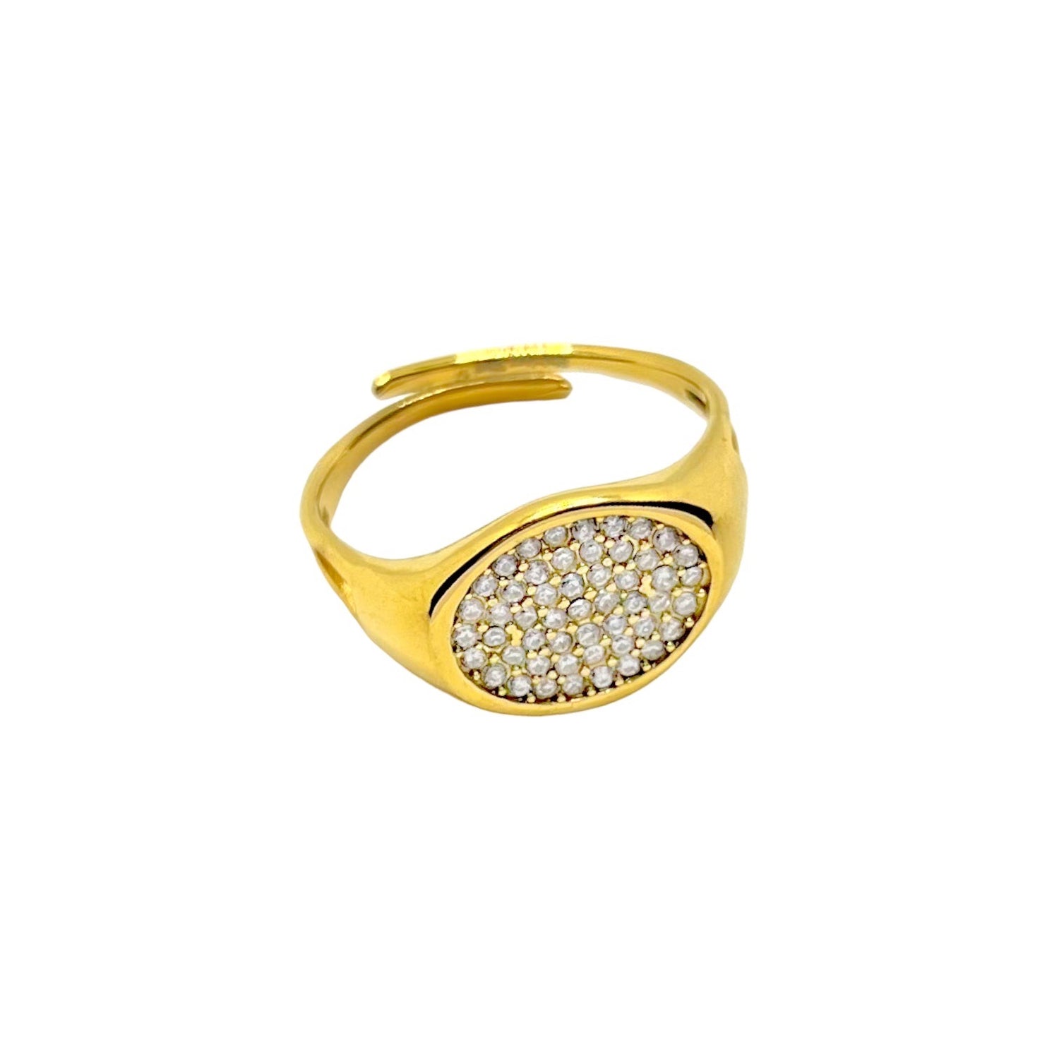 Anillo Chevalier con pavé ovalado