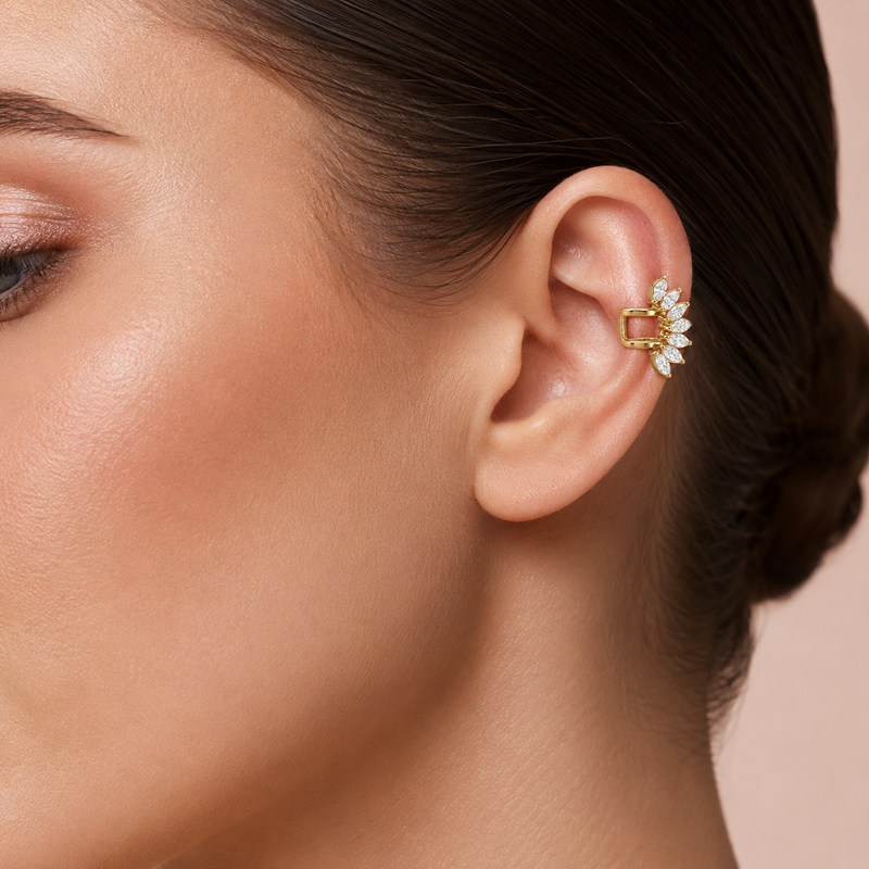 Earcuff Crystal in acciaio - vista laterale