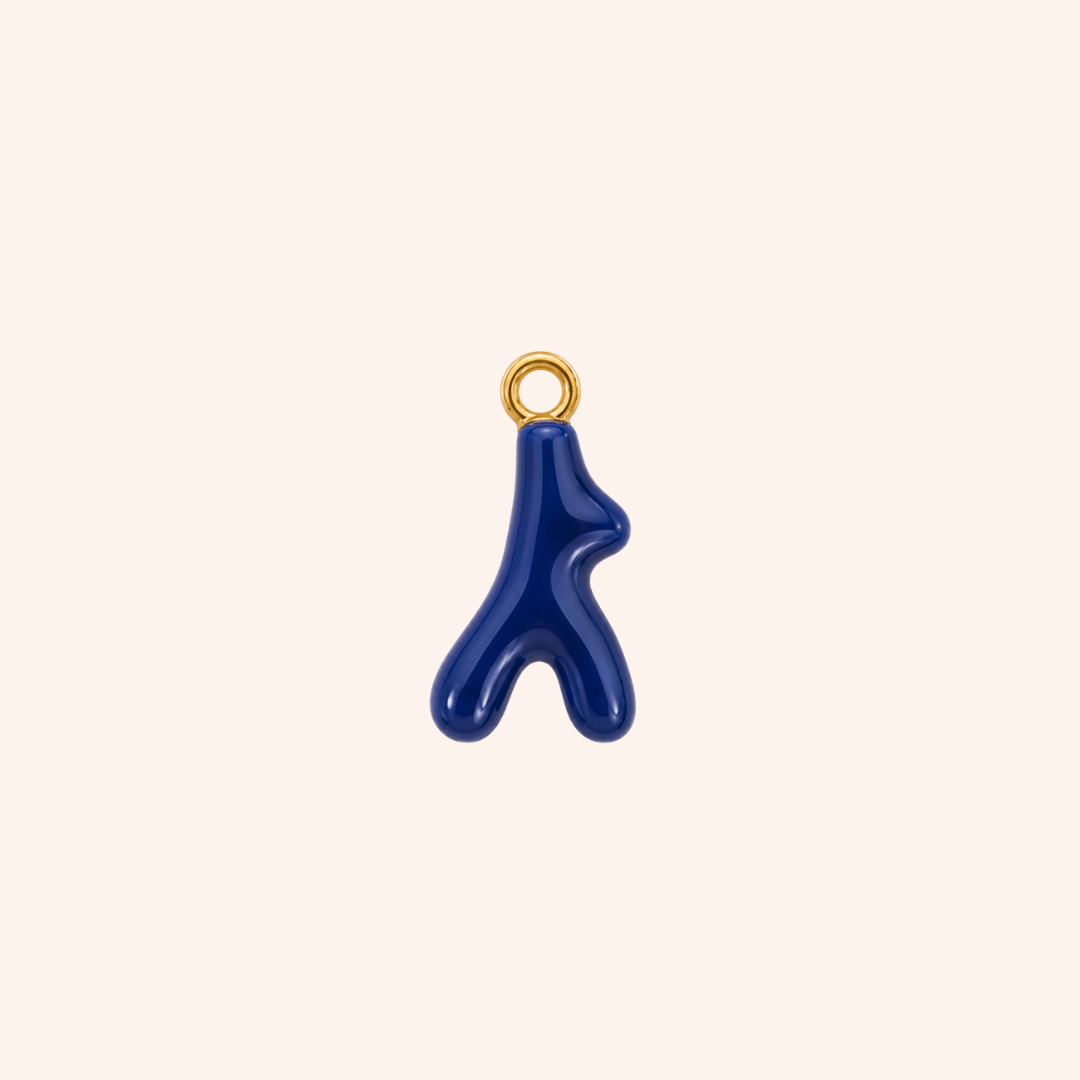 Ciondolo corallo smaltato blu