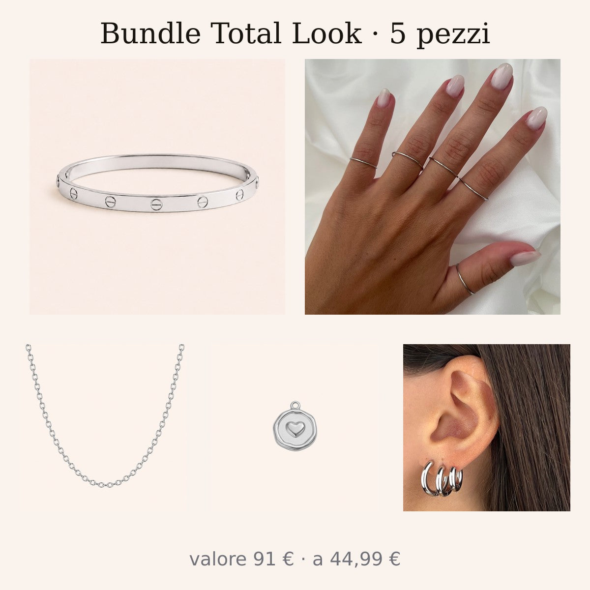Bundle Total Look 5 pezzi argento