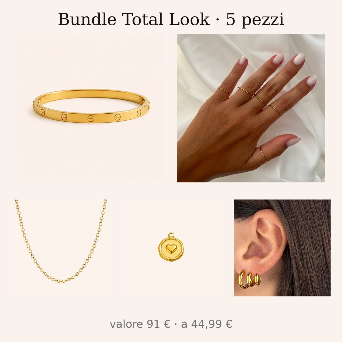 Bundle Total Look 5 pezzi oro