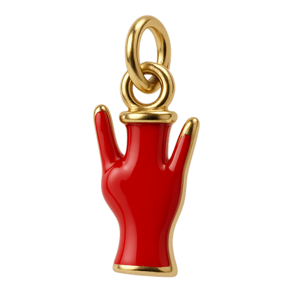 Ciondolo Corna Piccole Smaltato Rosso