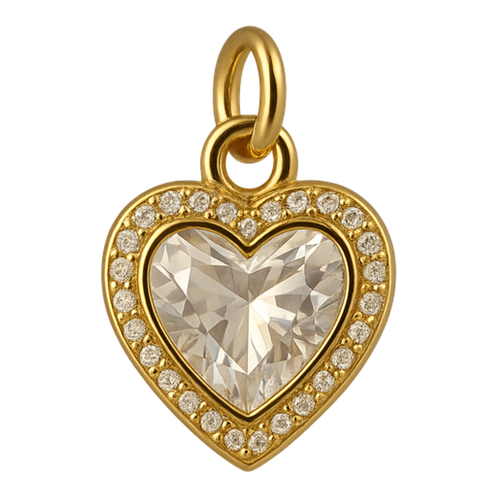 Ciondolo Cuore Pavè Pietra Bianca