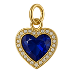 Ciondolo Cuore Pavè Pietra Blu