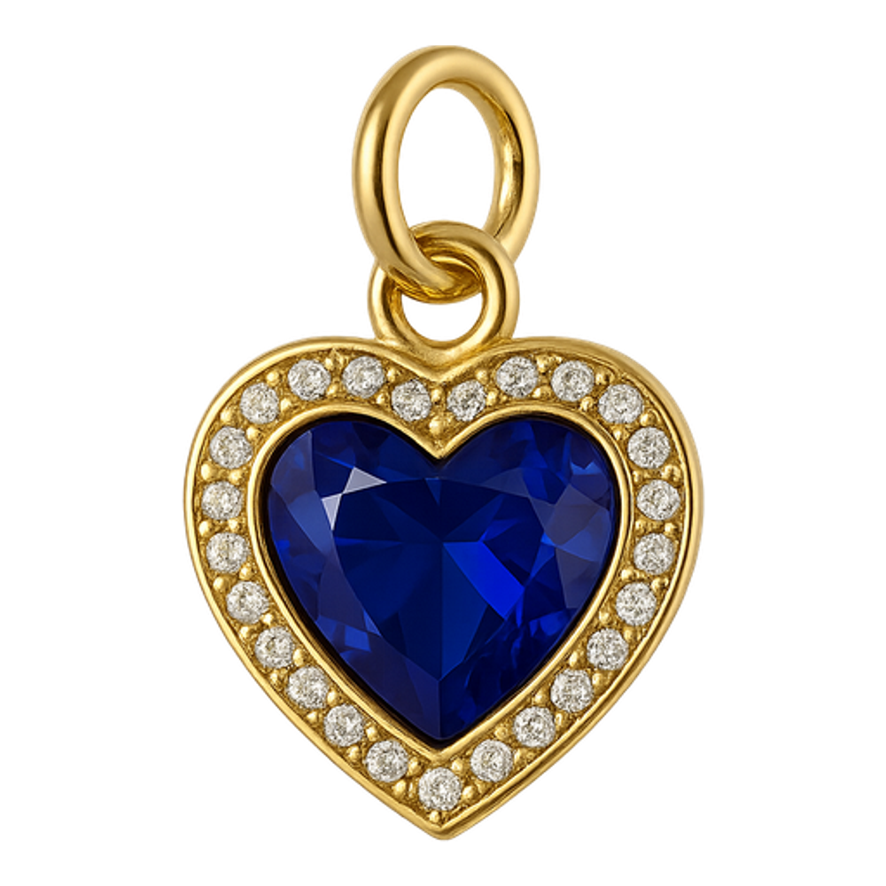 Ciondolo Cuore Pavè Pietra Blu