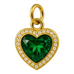 Ciondolo Cuore Pavè Pietra Verde