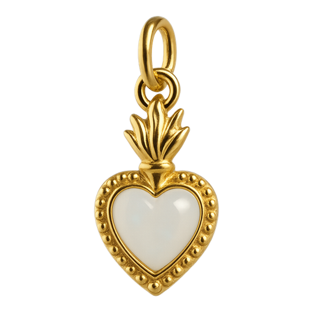 Ciondolo Cuore Sacro Piccolo Bianco