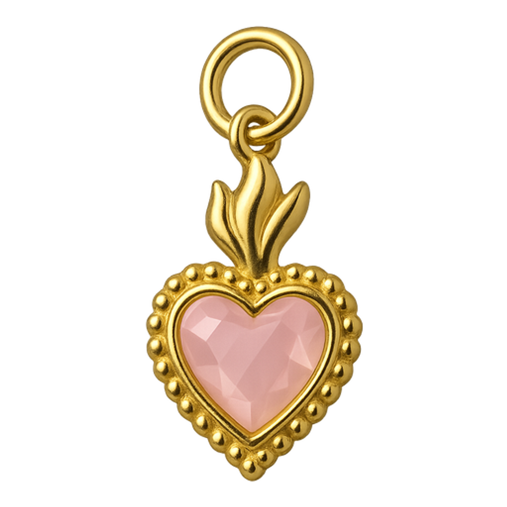 Ciondolo Cuore Sacro Piccolo Rosa Chiaro