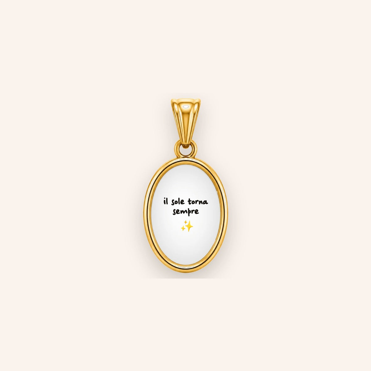 Ciondolo personalizzato Oro con frase incisa