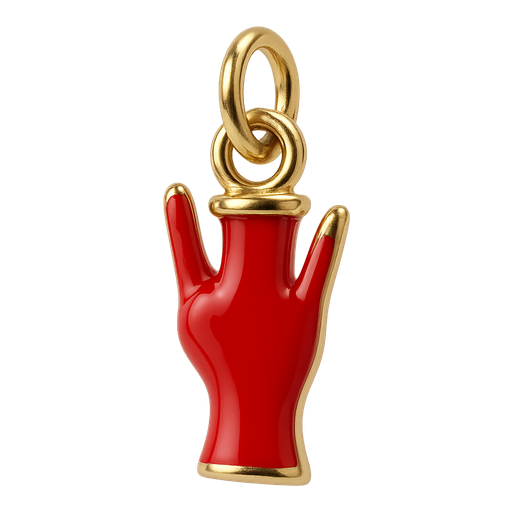 Ciondolo Corna Piccole Smaltato Rosso