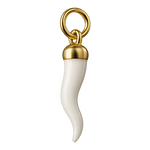 Ciondolo Cornicello Smaltato Bianco
