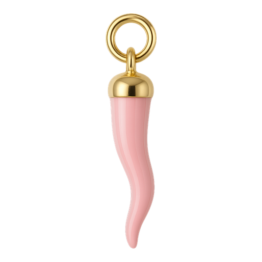 Ciondolo Cornicello Smaltato Rosa