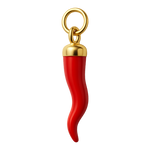 Ciondolo Cornicello Smaltato Rosso