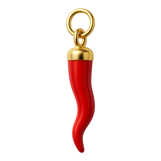 Ciondolo Cornicello Smaltato Rosso